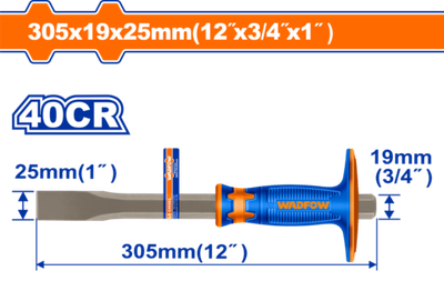 Зубило с протектором 25х16х305 мм (6/36) WADFOW WCC2312