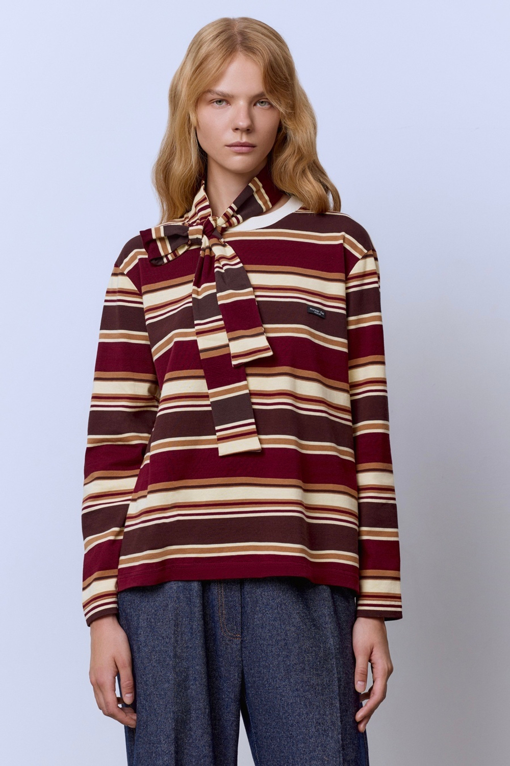 Лонгслив в полоску из итальянского хлопка