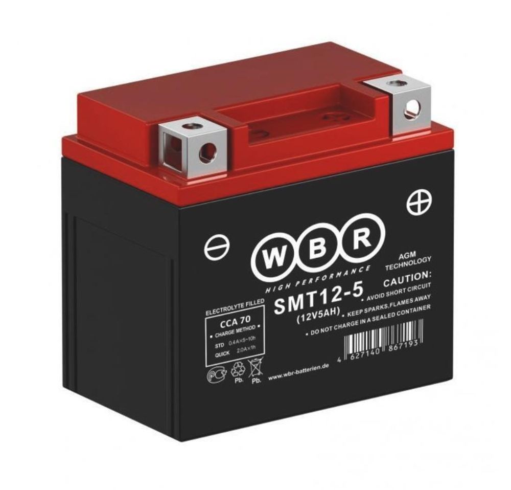 Аккумулятор SMT12-5 WBR YTX5L-BS, YTZ7S, YT5L-BS 113х70х105 5 а/ч