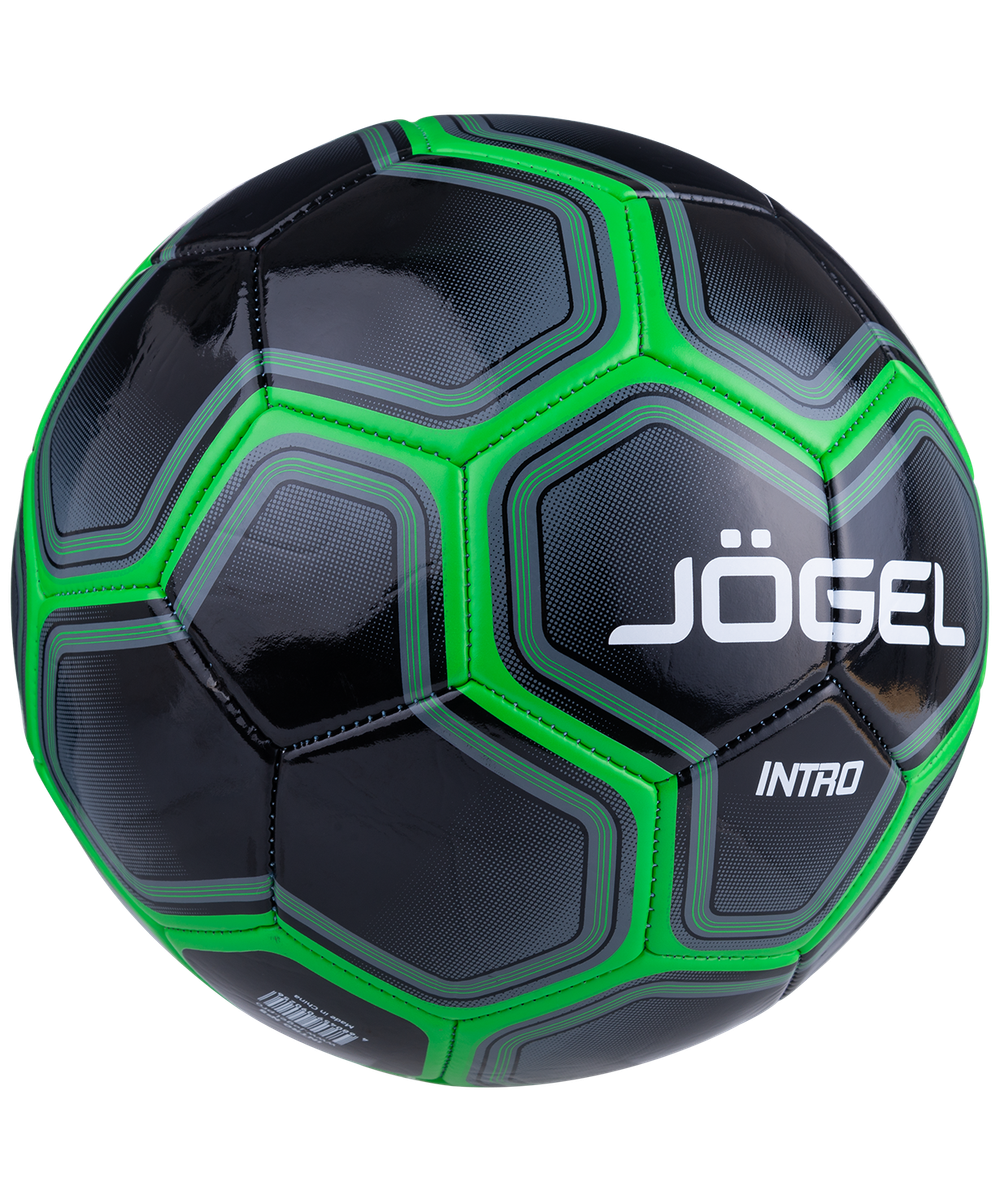 Мяч футбольный Intro №5, черный/зеленый