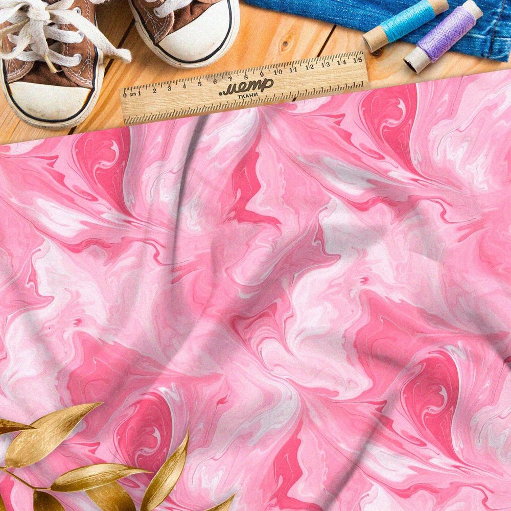 Ткань Ниагара Софт розовые разводы