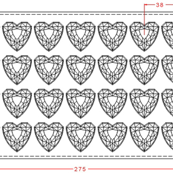 545 | Форма &quot;Сердце с гранями&quot; (275*175 мм)