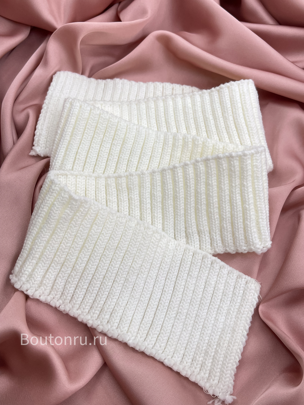 Подвяз вязаный белый (теплый белый) 0,7-0,75 м, ширина 6 см