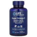 Life Extension, Super Omega-3, добавка с омега-3, 240 капсул