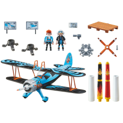 Игровой набор Playmobil 70831 Воздушное каскадёрское шоу Биплан Феникс 70831 45 деталей — фото 2