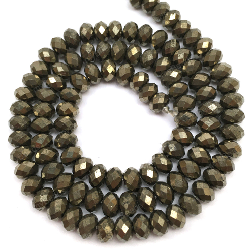 Пирит граненый 6х4 мм, бусины - рондели