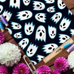 Ткань таффета призраки на чёрном фоне