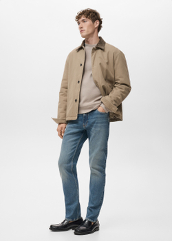 Джинсы Jan slim fit среднего тона с эффектом потертости