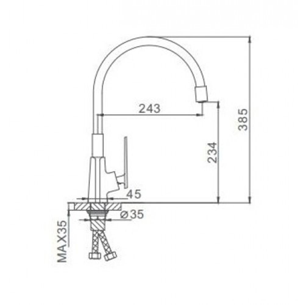 Смеситель для кухни, Frap, гибк излив, с картриджем, бел, F4458