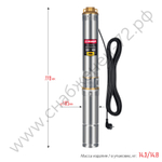 ЗУБР 900 Вт, 60 м напор, скважинный центробежный насос, корпус из нержавеющей стали (НСЦ-100-60)