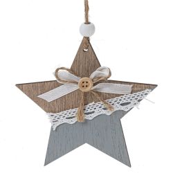 GAEM Изделие декоративное подвесное "Ангел/Ёлка/Звезда", L9 W1 H11,5 см, 3в.