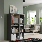 Книжный шкаф  - VIHALS IKEA/ ВИХАЛС ИКЕА, 95х37х140 см, черный