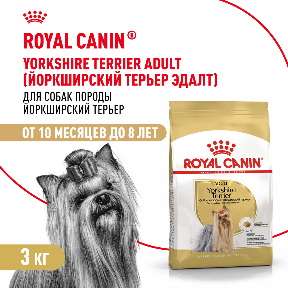 Royal Canin Yorkshire Terrier Adult Корм сухой для взрослых собак породы Йоркширский терьер от 10 месяцев 3 кг