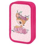 Пенал ЮНЛАНДИЯ, 2 отделения, ламинированный картон, блестки, 19х11 см, Fawn, 270173