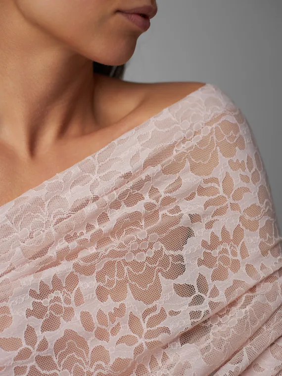 Кружевное эластичное полотно (сетка), арт. 05-98, серебристый пион 168