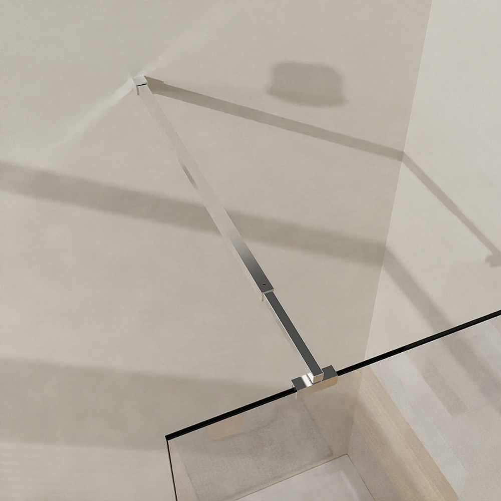 Душевая перегородка Azario Walk-in 900х1950 прозрачное стекло 8 мм, профиль черный матовый (AZ-251-90-MB-CL)