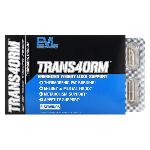 EVLution Nutrition, Trans4orm, активная поддержка для снижения веса, 10 растительных капсул