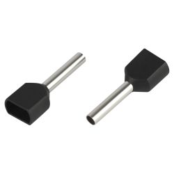 Наконечник-гильза ЭРА NO-225-102 (двойной) НШвИ 1,5-12 с изолированным фланцем (упаковка 50 шт.)