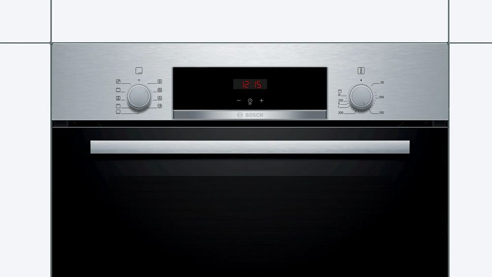 Электрический духовой шкаф Bosch HBF534ES0Q, гриль, конвекция, самоочистка EcoClean, нержавеющая сталь/черный