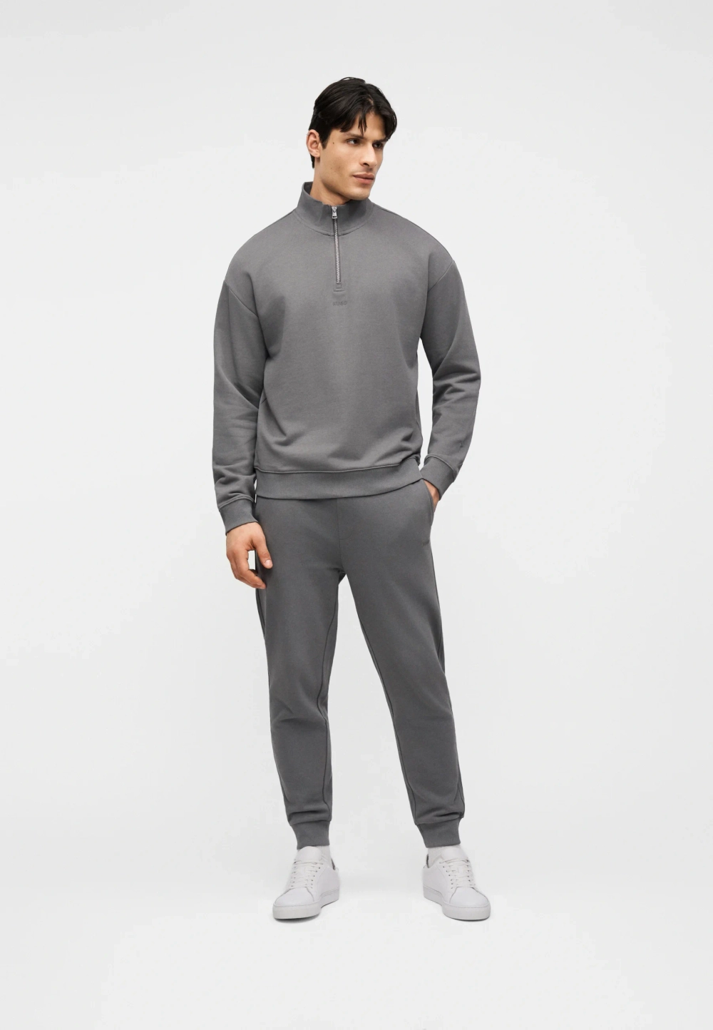 Свитшот на молнии Hugo DURTY - dark grey