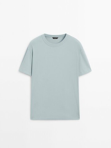 Massimo Dutti Футболка из 100% хлопка, голубой