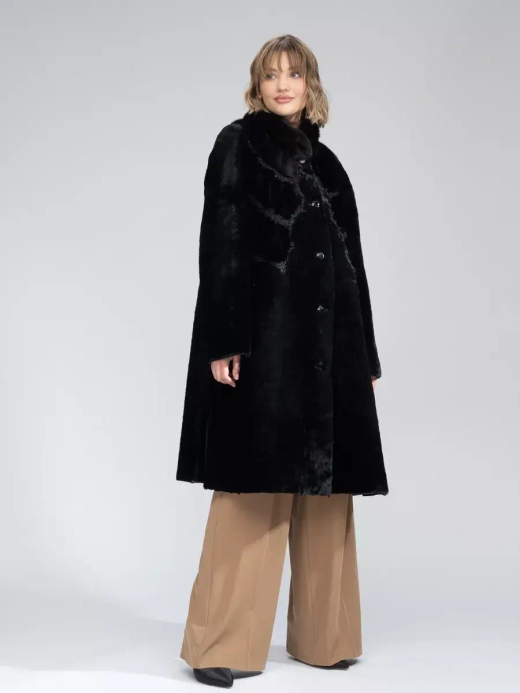 Шуба натуральная мутон норка