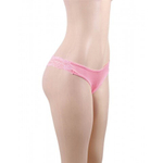 Трусики-танга женские с цветочным принтом, розовые, 3XL-4XL