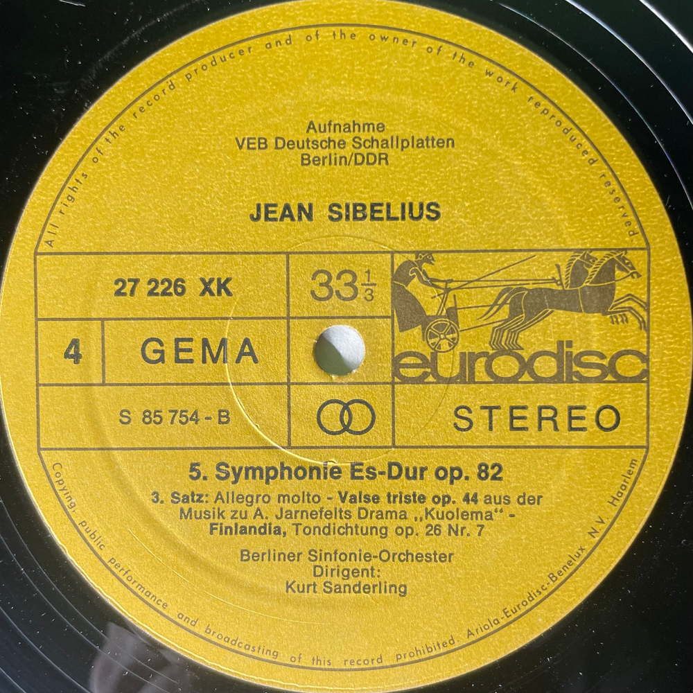 Сибелиус, Берлинский симфонический оркестр - Финляндия 2LP (Германия)