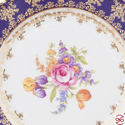Набор тарелок Thun Констанция Полевой цветок кобальт 24 см(6 шт)