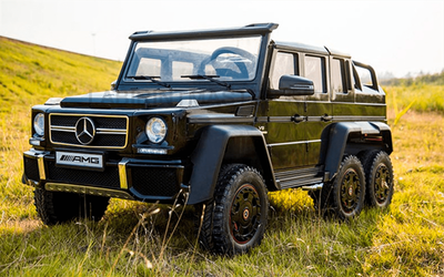 Электромобиль детский "Mercedes-Benz G63-AMG 4WD" шестиколёсный,  чёрный, 12V