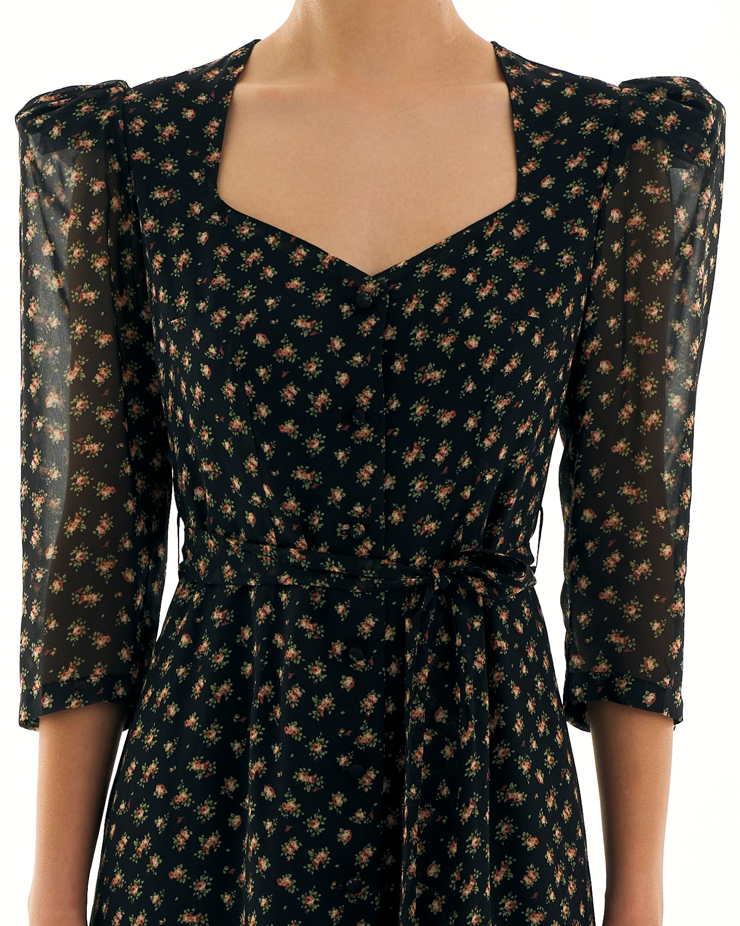 Платье Carmina (Кармина) черное в розочки