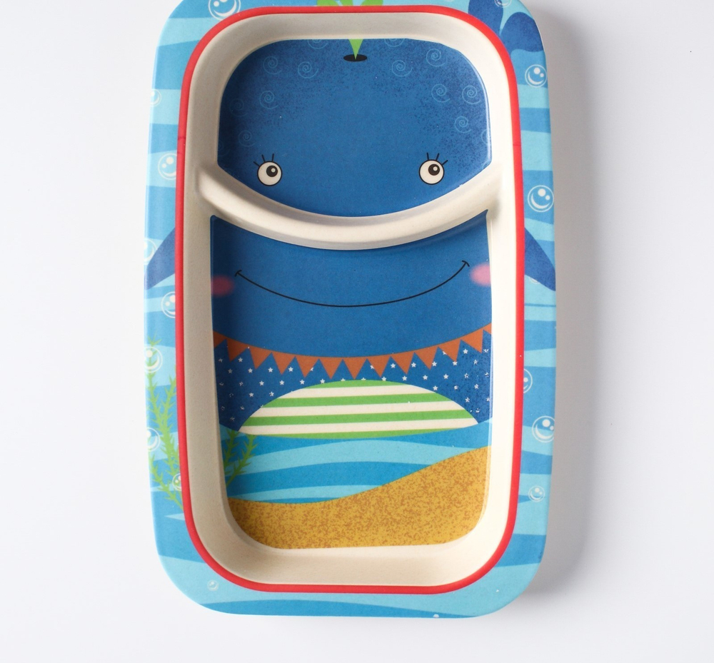 Тарелка детская из бамбука, цвет и рисунок МИКС 4591215