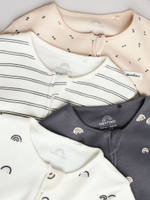 Комбинезон / Cлип для малышей Next E19-698, 3 шт., Молочный, Бежевый, Темно-серый