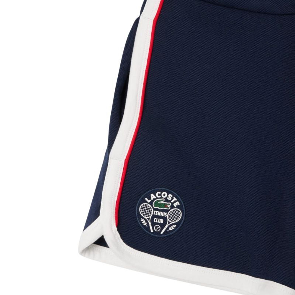 Женские теннисные шорты Lacoste Tennis Heritage Stretch Pique - navy blue/white