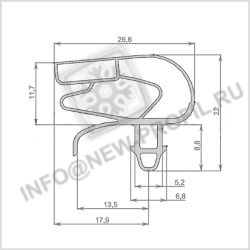 Уплотнитель для Шкафа холодильного универсального Капри 1.5М размер 1670*780 мм (031)