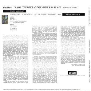 Ernest Ansermet, L'Orchestre De La Suisse Romande, Teresa Berganza / Falla: The Three Cornered Hat (LP)