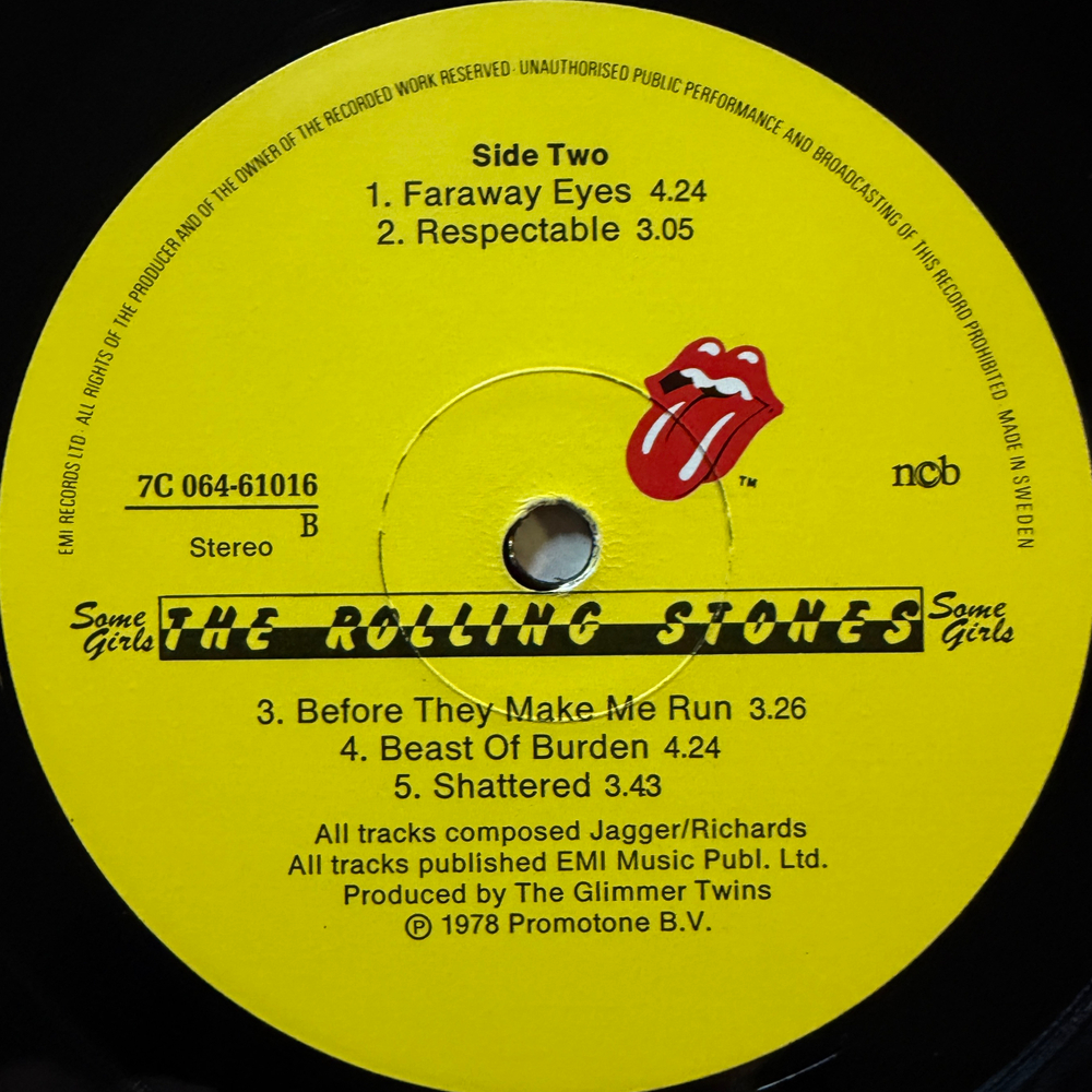 The Rolling Stones ‎– Some Girls (Швеция 1978г.)