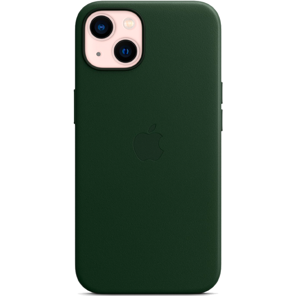 Кожаный чехол с поддержкой MagSafe Apple Leather Case для iPhone 13, Sequoia Green (Зеленая секвойя)