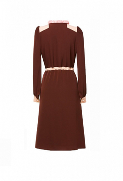 Платье с кулиской коричневое 15-02-19FW
