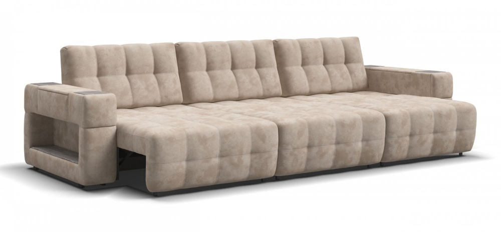 Диван BOSS.XO MAX Велюр Alkantara пепел / WOOD Rock