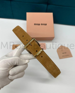 Miu Miu светло-коричневый женский ремень из замши