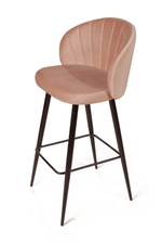 Стул барный Mont Blanc, бархат бежевый 5 / черный конус