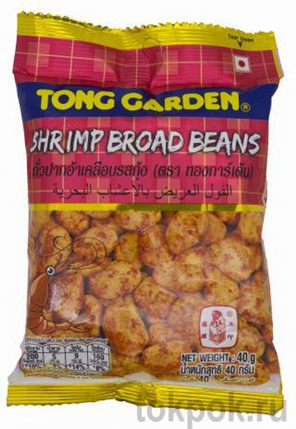 Снек из бобов нута с креветкой Tong Garden, 40 гр