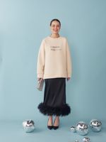 ЮБКА САТИНОВАЯ С ПЕРЬЯМИ BLACK