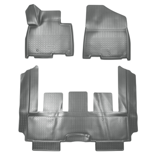 Ковры в салон Norplast/Unidec для Kia Carnival IV (2020-), Серый, 1, 2 ряд 7-ми местная версия, арт.NPA10-C43-032-G