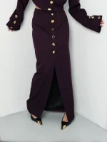 Юбка макси с декоративными пуговицами, Фиолетовая