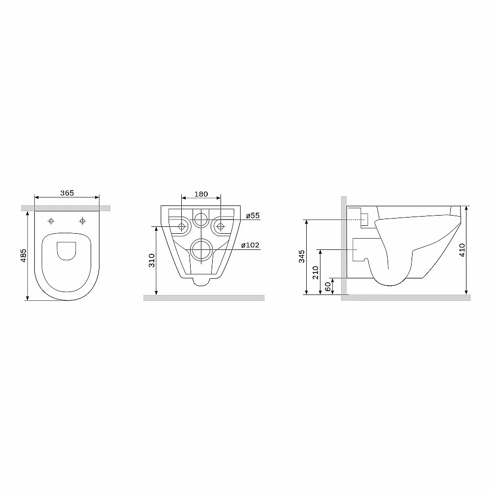 Унитаз подвесной AM.PM Spirit V2.0 C701700MWSC белый матовый, безободковый