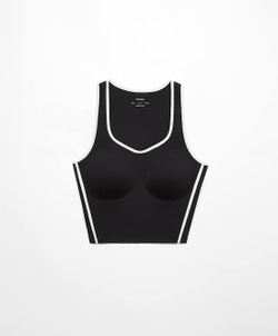 Oysho Майка Perfect-Adapt с окантовкой, черный