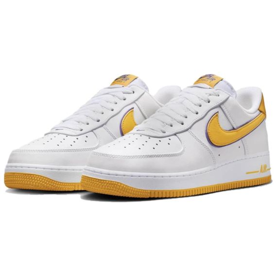 Nike Air FORCE 1 Кроссовки для скейтбординга Низкие Белый Желтый Фиолетовый Мужские