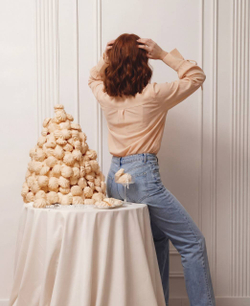 Бежевая блузка с завязками Rosalie